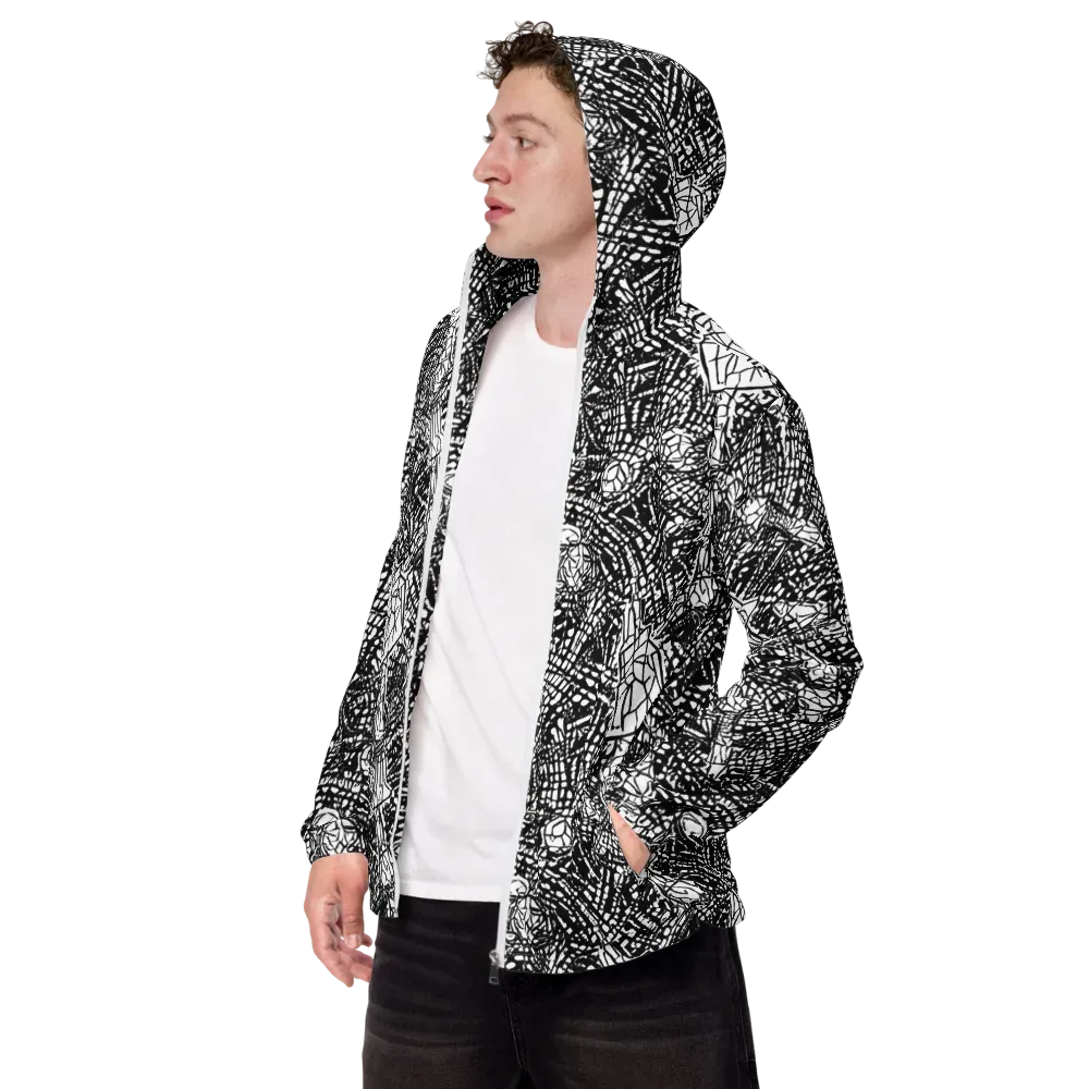 Obsidian Static on Men's Windbreaker — Left Front