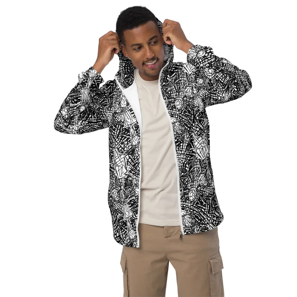 Obsidian Static on Men's Windbreaker — Front