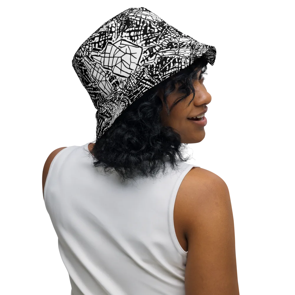 Obsidian Static on Reversible Bucket Hat — Right Outside