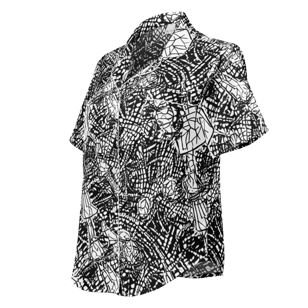 Obsidian Static on Women's Short Sleeve Pajama Top — Left Front