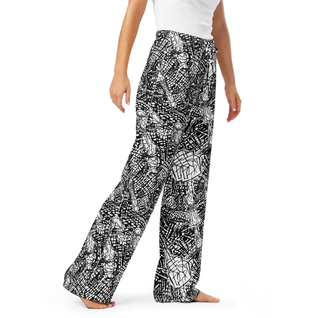 Obsidian Static on Women's Pajama Pants — Right Front
