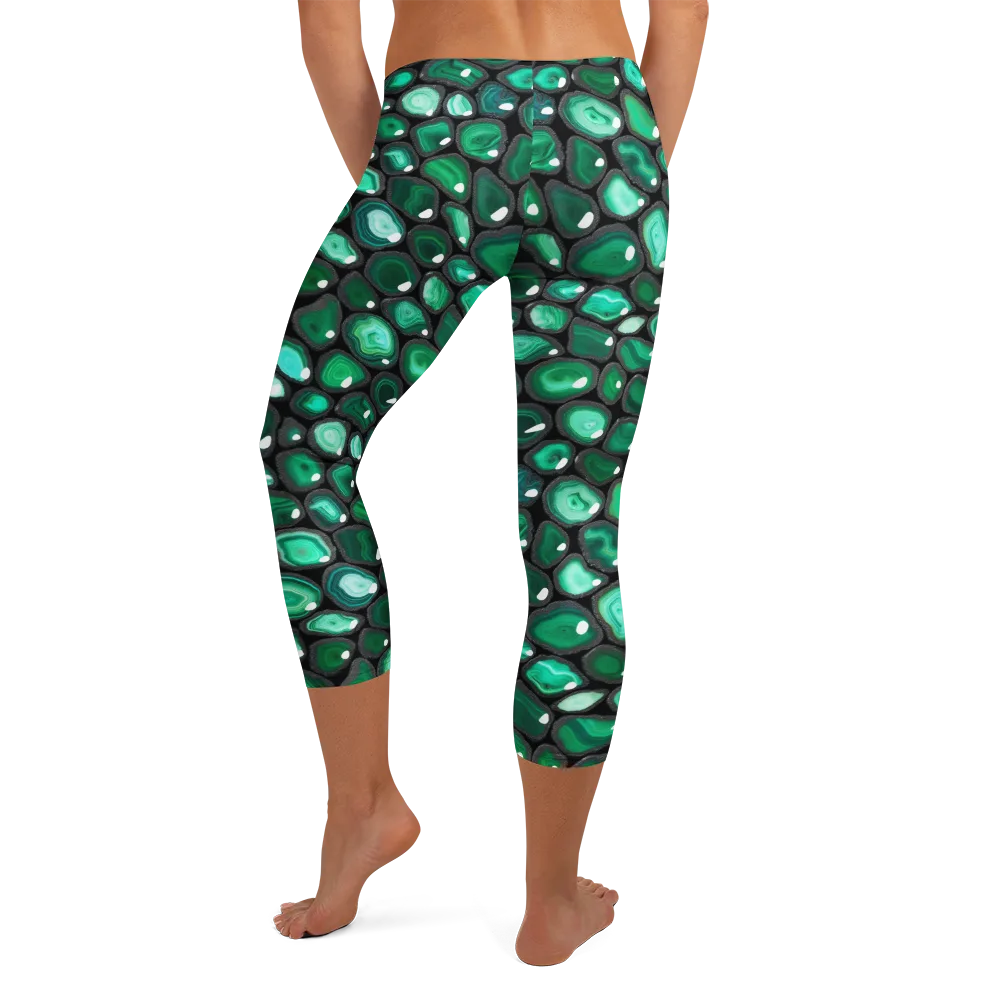 Verdant Veins on Capri Leggings — Back