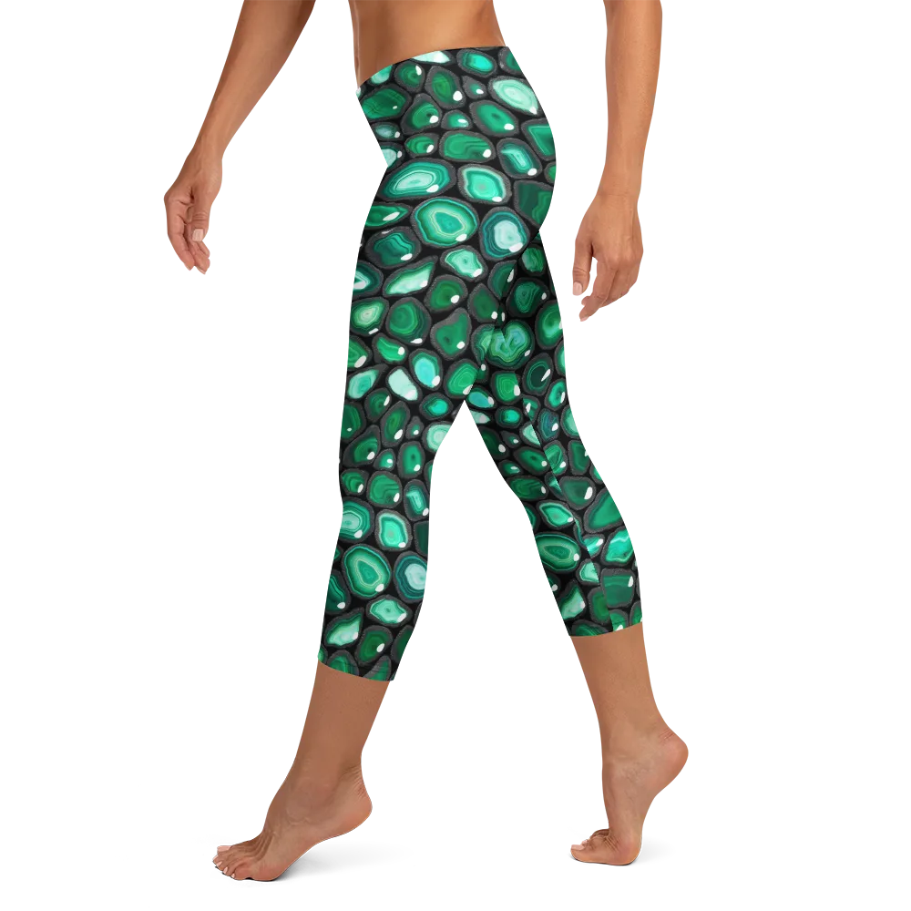 Verdant Veins on Capri Leggings — Left