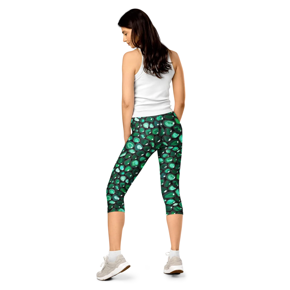 Verdant Veins on Capri Leggings — Back