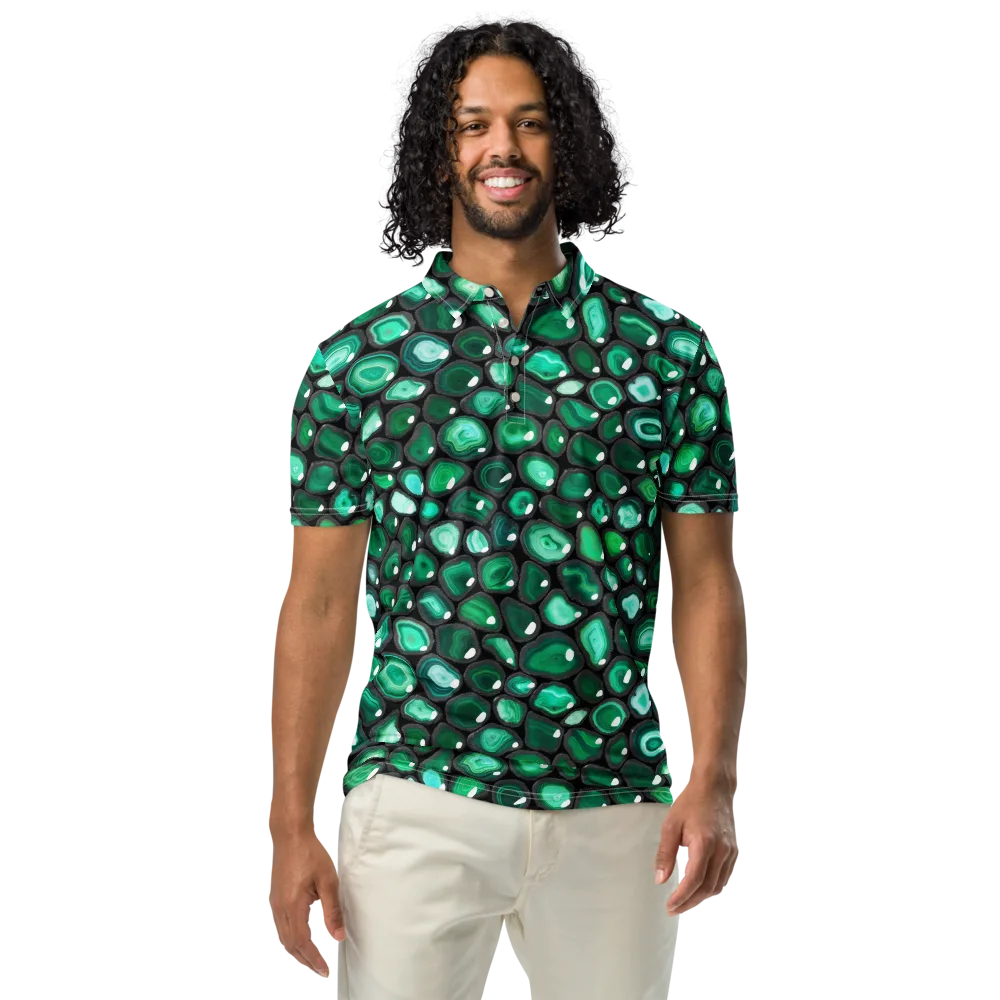 Verdant Veins on Men's Slim Fit Polo Shirt — Front