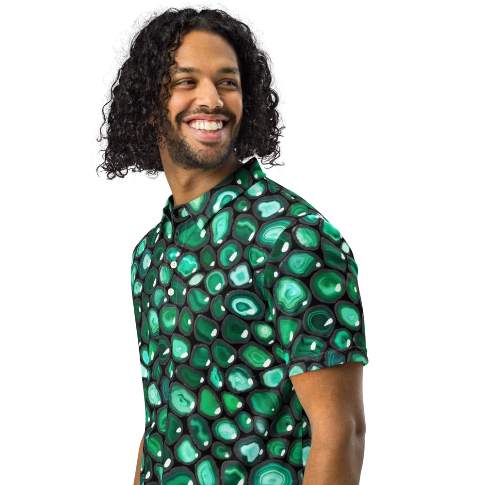 Verdant Veins on Men's Slim Fit Polo Shirt — Left Front