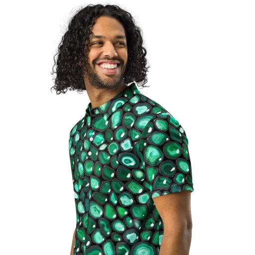 Verdant Veins on a Men's Slim Fit Polo Shirt