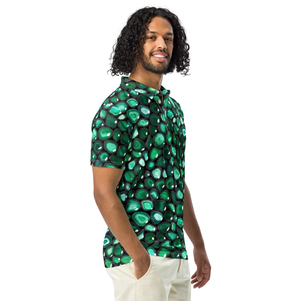 Verdant Veins on Men's Slim Fit Polo Shirt — Right Front