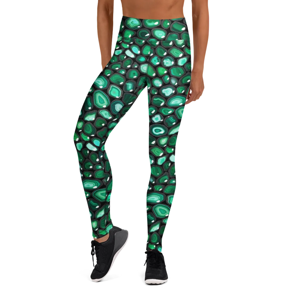 Verdant Veins on Yoga Leggings — Front
