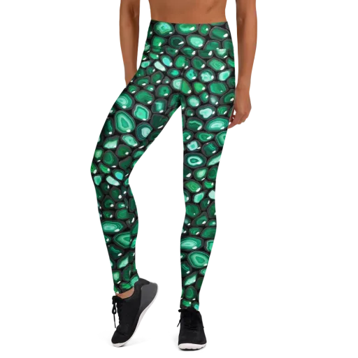Verdant Veins on a Yoga Leggings