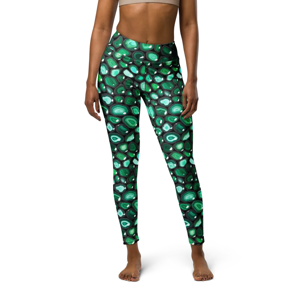 Verdant Veins on Yoga Leggings — Front