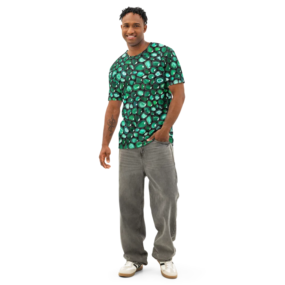 Verdant Veins on Men's Cotton Crew Neck T-Shirt — Front