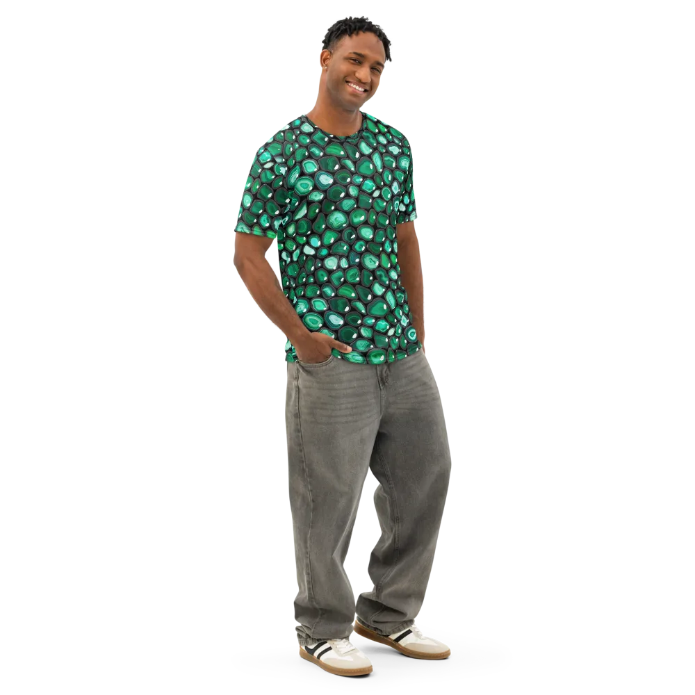 Verdant Veins on Men's Cotton Crew Neck T-Shirt — Right Front