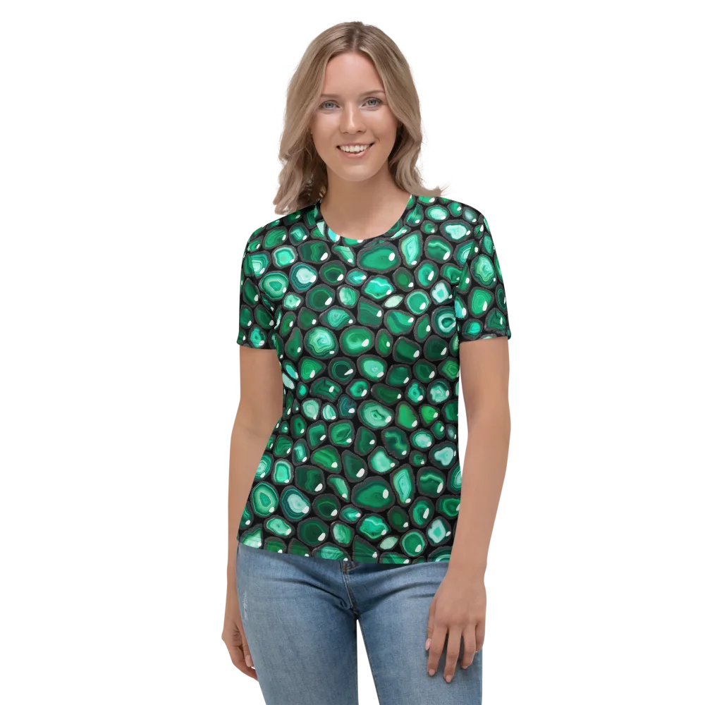 Verdant Veins on Women's Crew Neck T-Shirt — Front