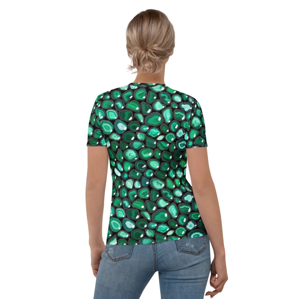 Verdant Veins on Women's Crew Neck T-Shirt — Back