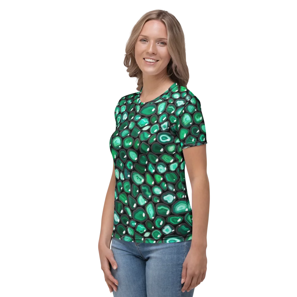Verdant Veins on Women's Crew Neck T-Shirt — Left