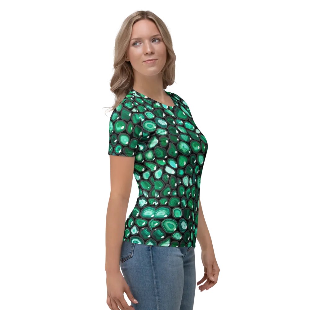 Verdant Veins on Women's Crew Neck T-Shirt — Right