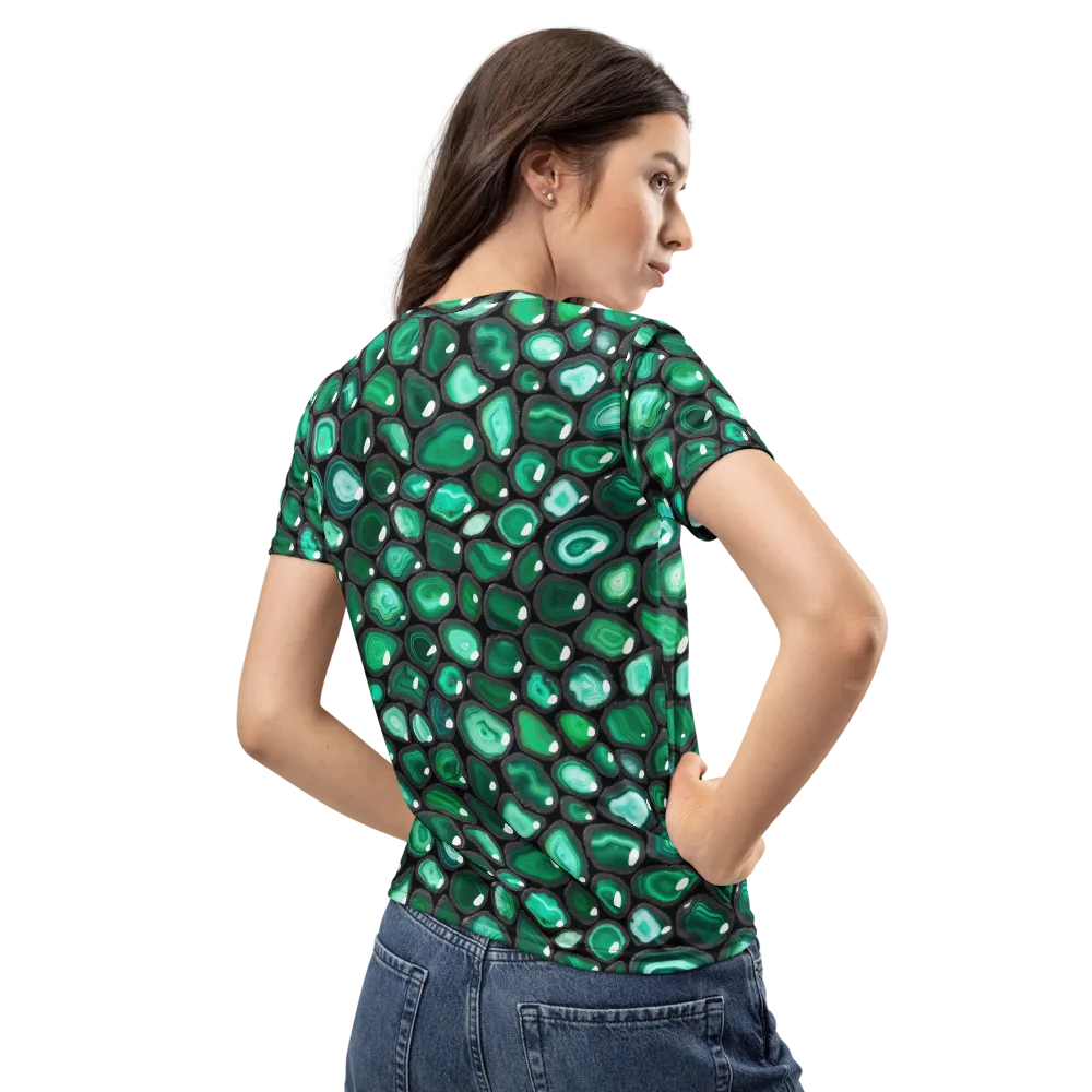 Verdant Veins on Women's Crew Neck T-Shirt — Back
