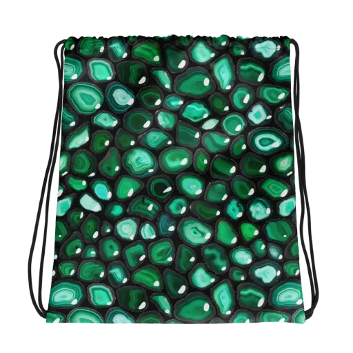 Verdant Veins on a Drawstring Bag
