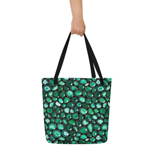 Verdant Veins on a Large Tote Bag W/ Pocket