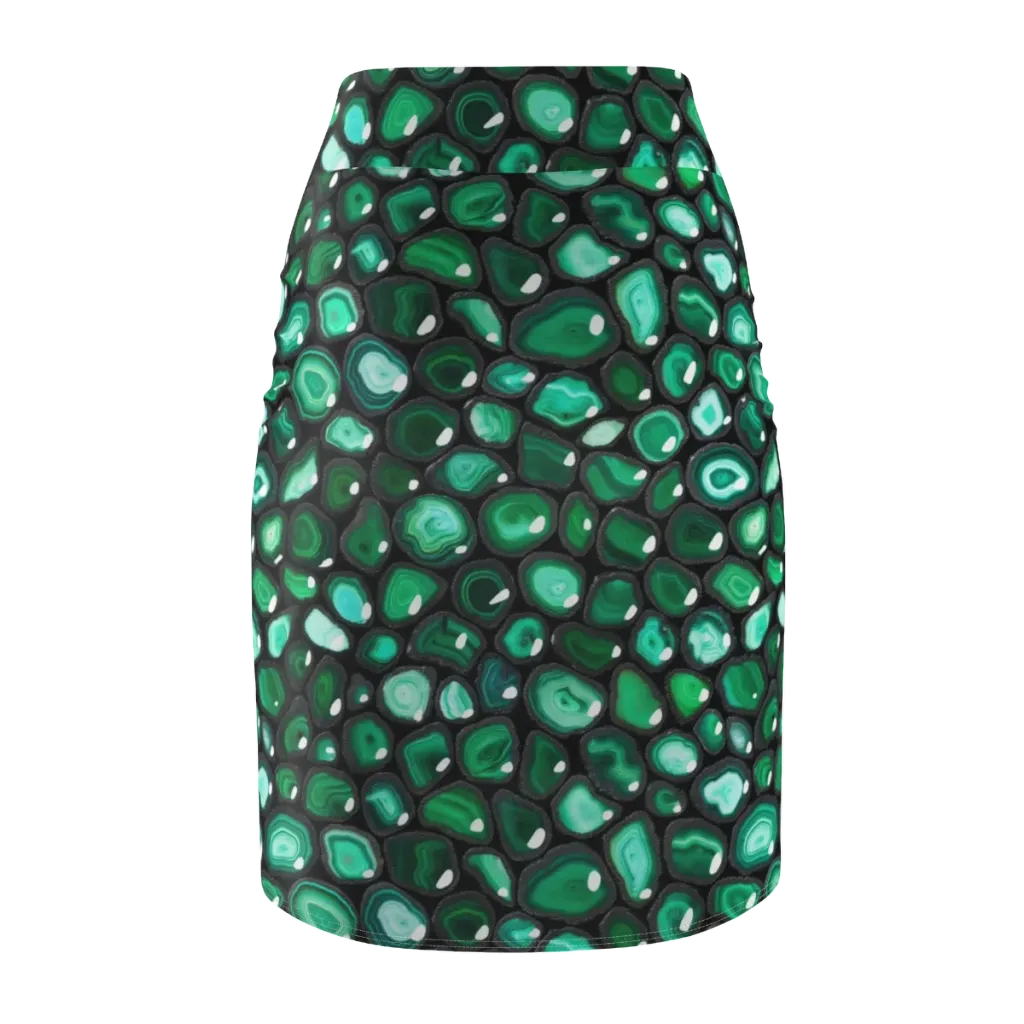 Verdant Veins on Pencil Skirt — Back