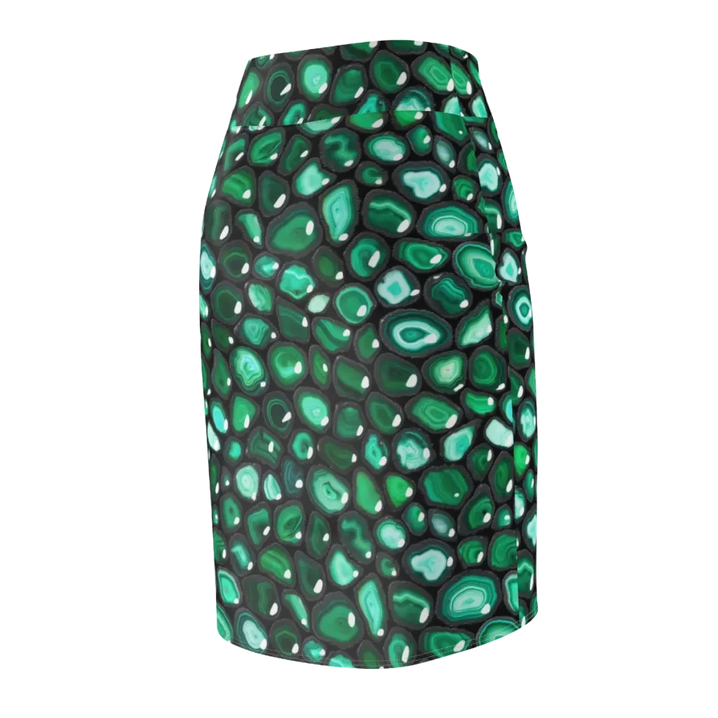 Verdant Veins on Pencil Skirt — Back Side
