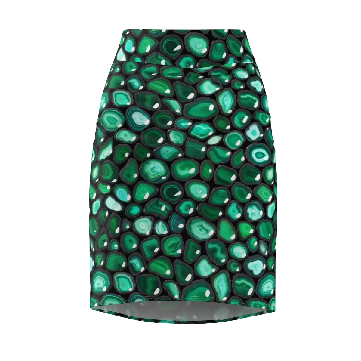 Verdant Veins on Pencil Skirt — Front