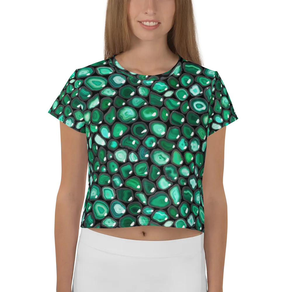 Verdant Veins on Crop Tee — Front