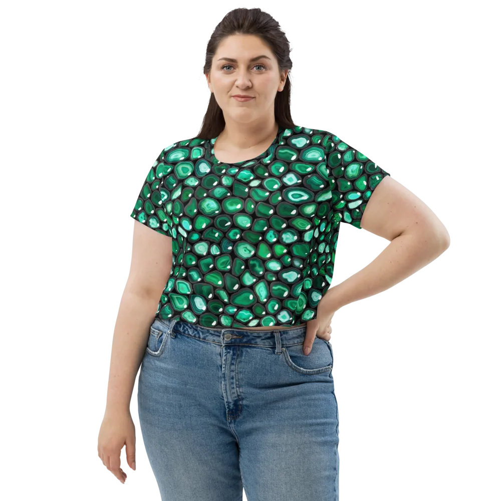 Verdant Veins on Crop Tee — Front