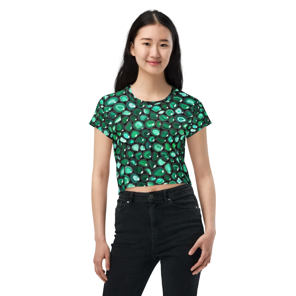 Verdant Veins on Crop Tee — Front