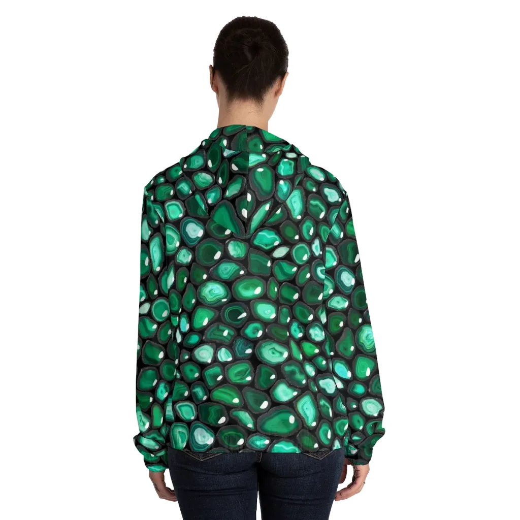Verdant Veins on Women's Full-Zip Hoodie — Back On Person