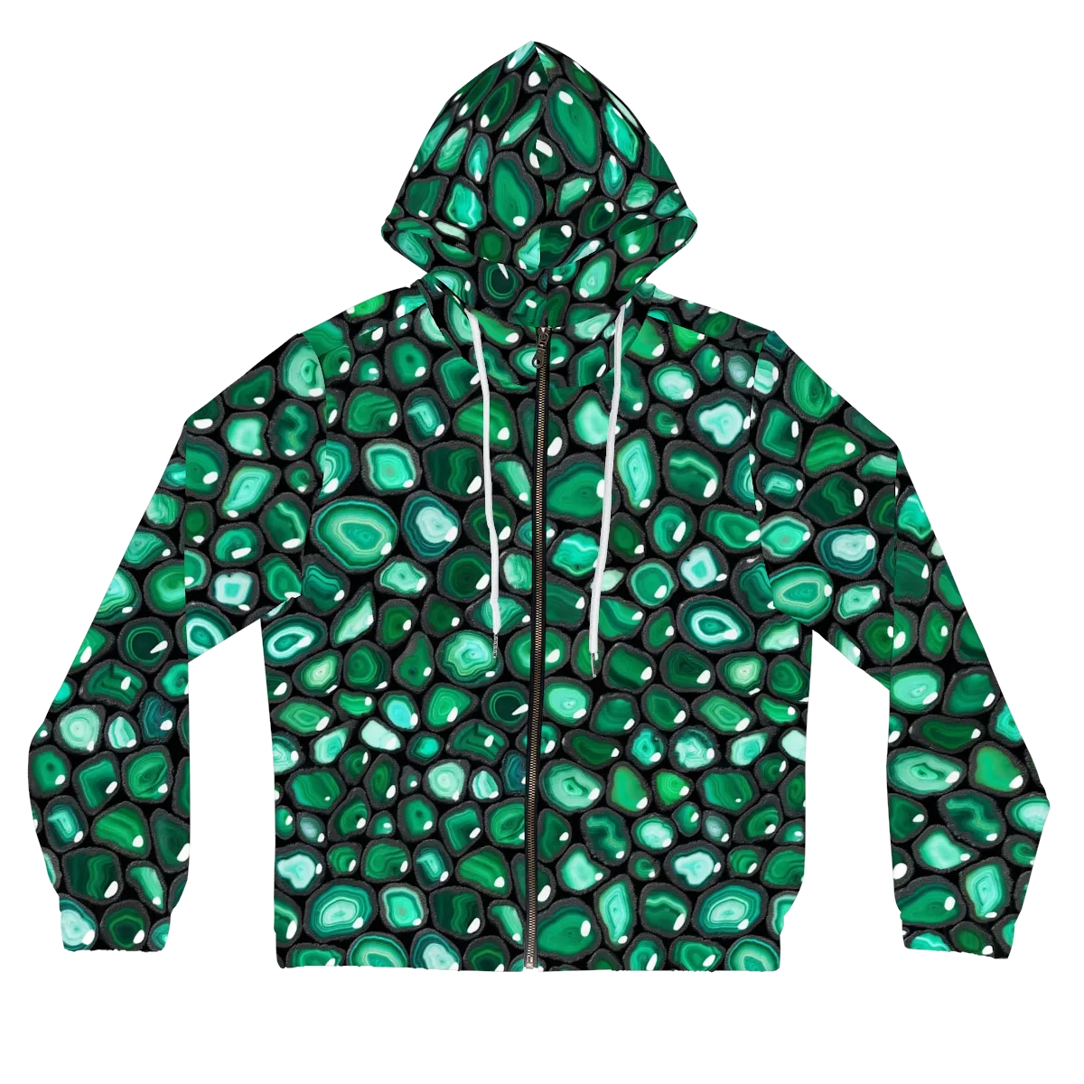 Verdant Veins on Women's Full-Zip Hoodie — Front