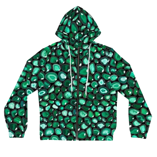 Verdant Veins on a Women's Full-Zip Hoodie