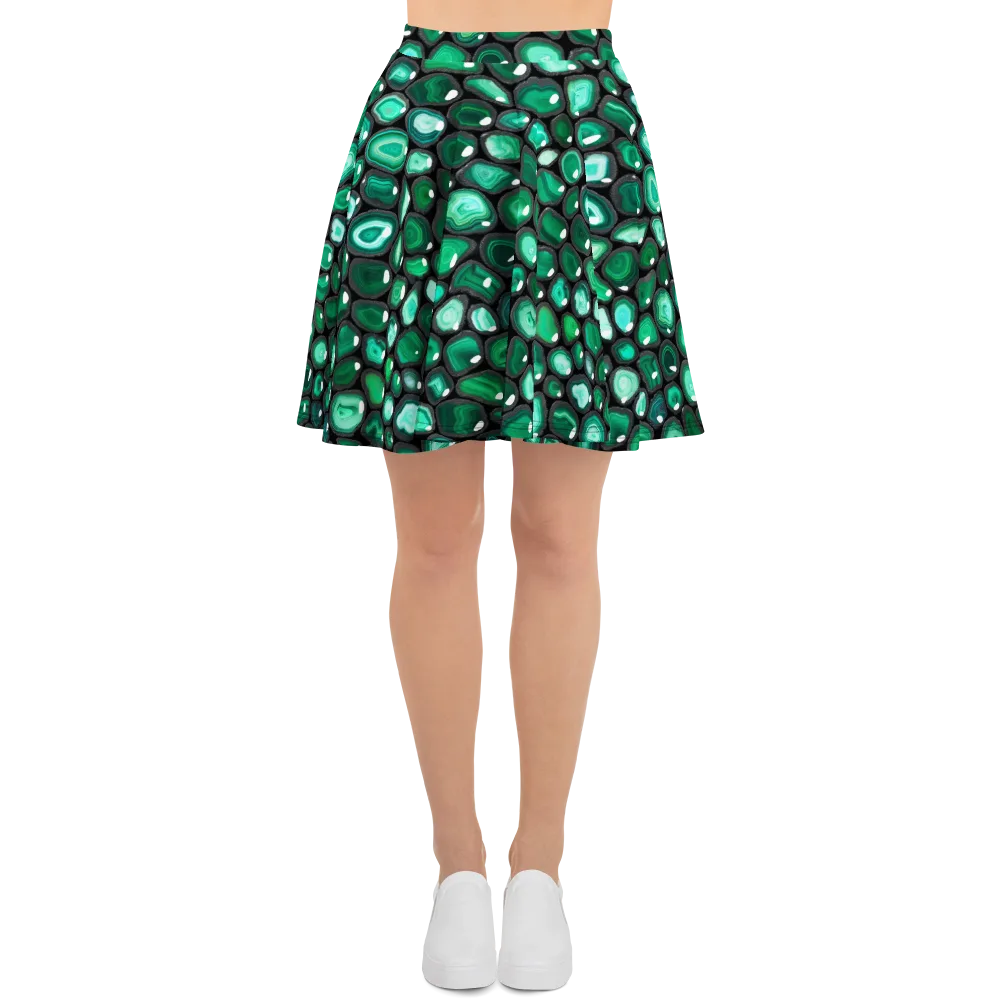 Verdant Veins on Skater Skirt — Front
