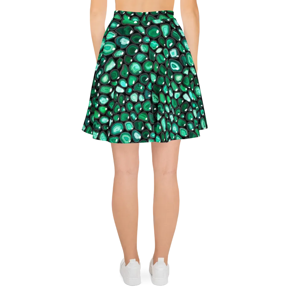 Verdant Veins on Skater Skirt — Back