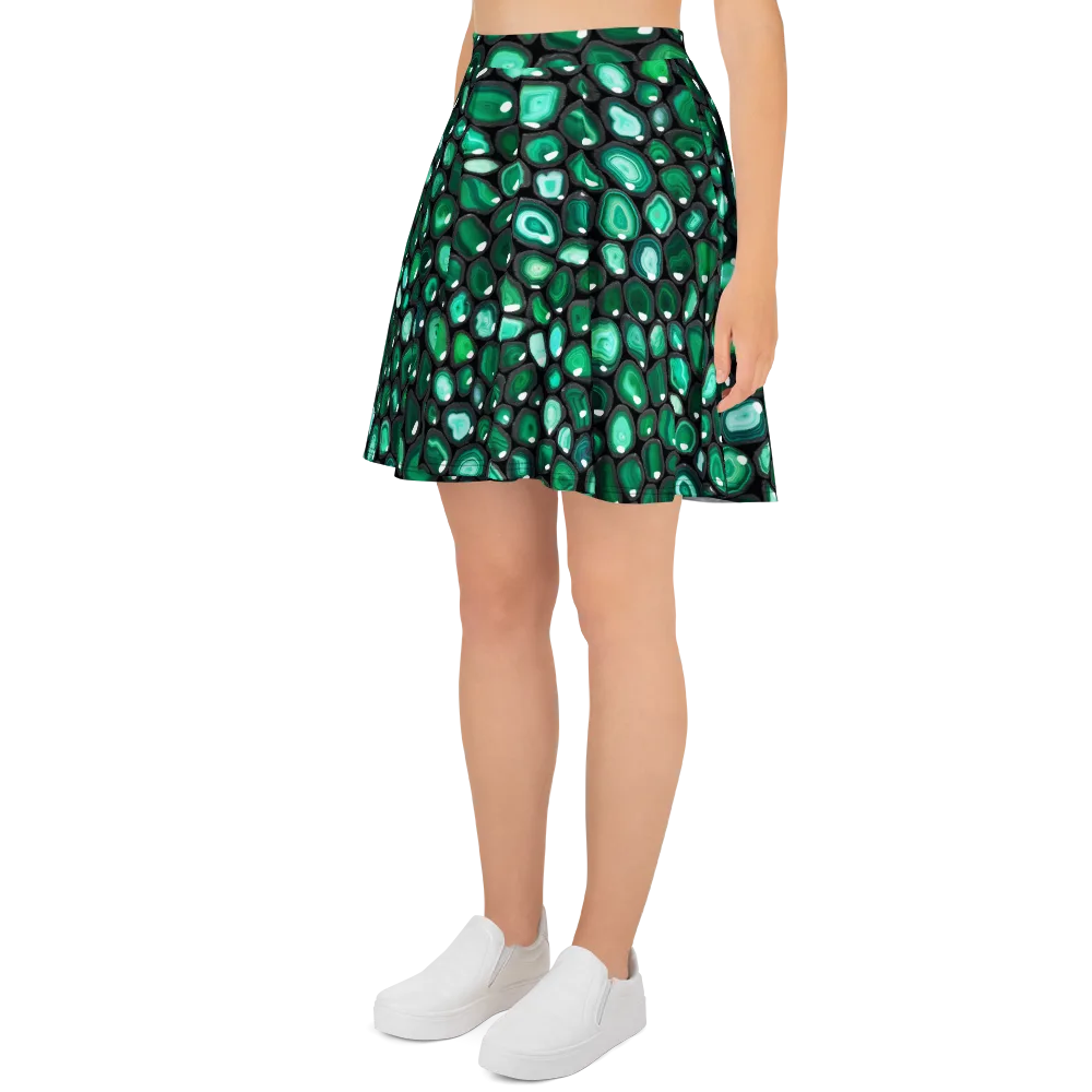 Verdant Veins on Skater Skirt — Left