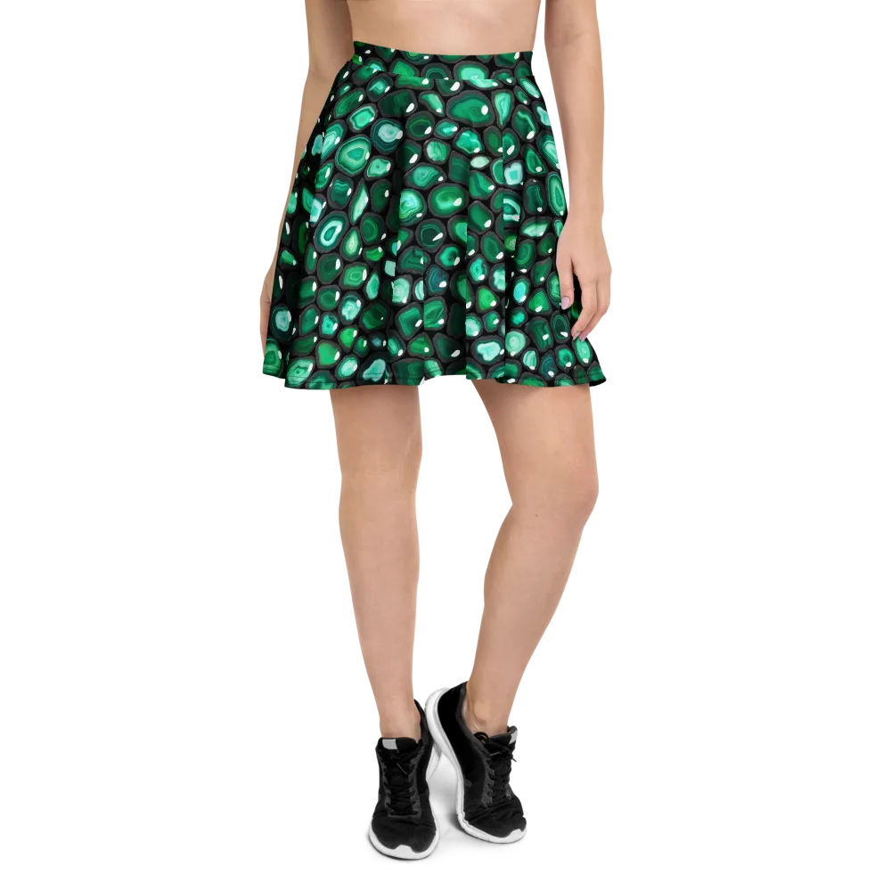 Verdant Veins on Skater Skirt — Front