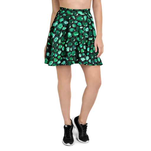 Verdant Veins on a Skater Skirt