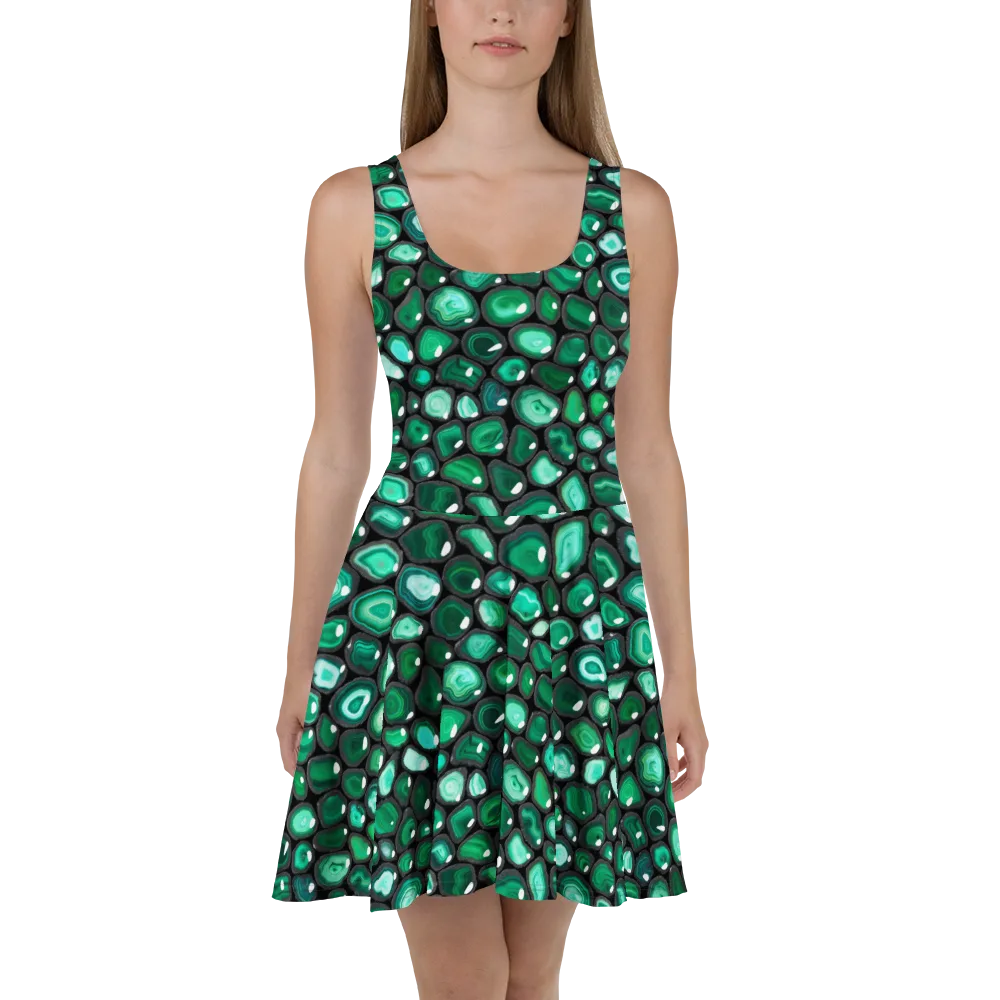 Verdant Veins on Skater Dress — Front