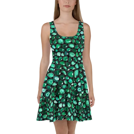 Verdant Veins on a Skater Dress