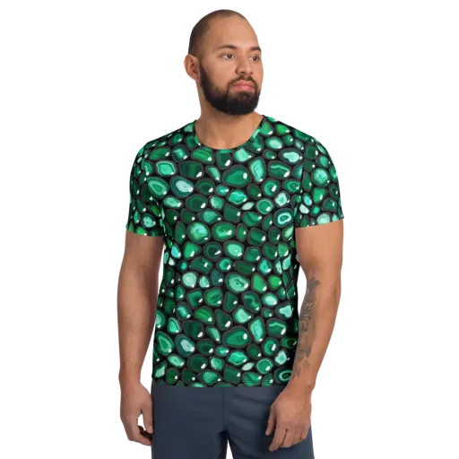 Verdant Veins on a Men's Athletic T-Shirt