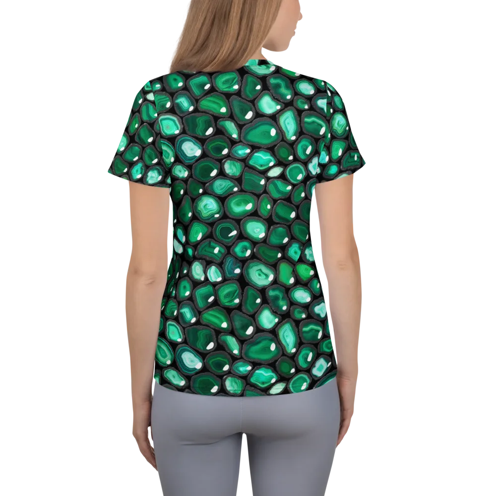 Verdant Veins on Women's Athletic T-Shirt — Back