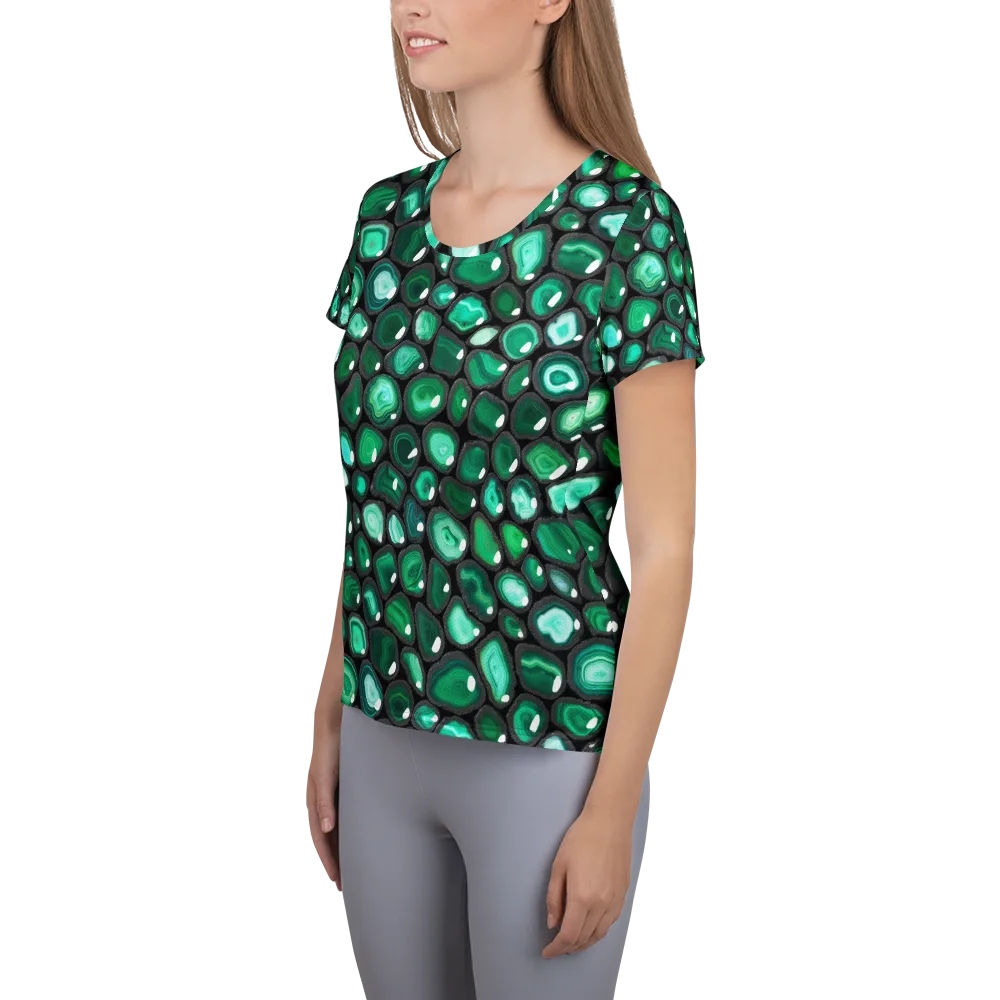 Verdant Veins on Women's Athletic T-Shirt — Left
