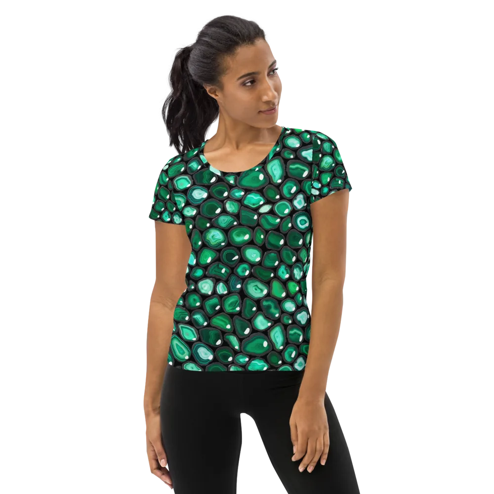 Verdant Veins on Women's Athletic T-Shirt — Front