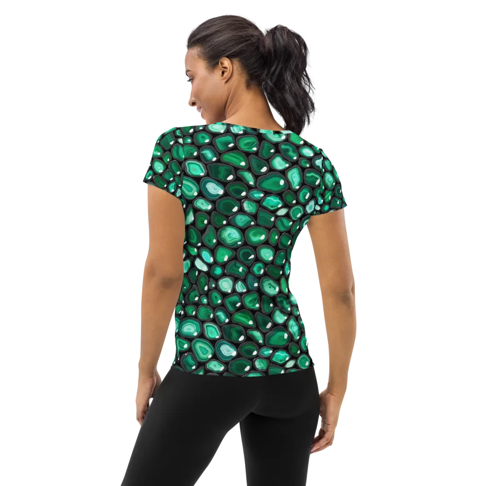 Verdant Veins on Women's Athletic T-Shirt — Back