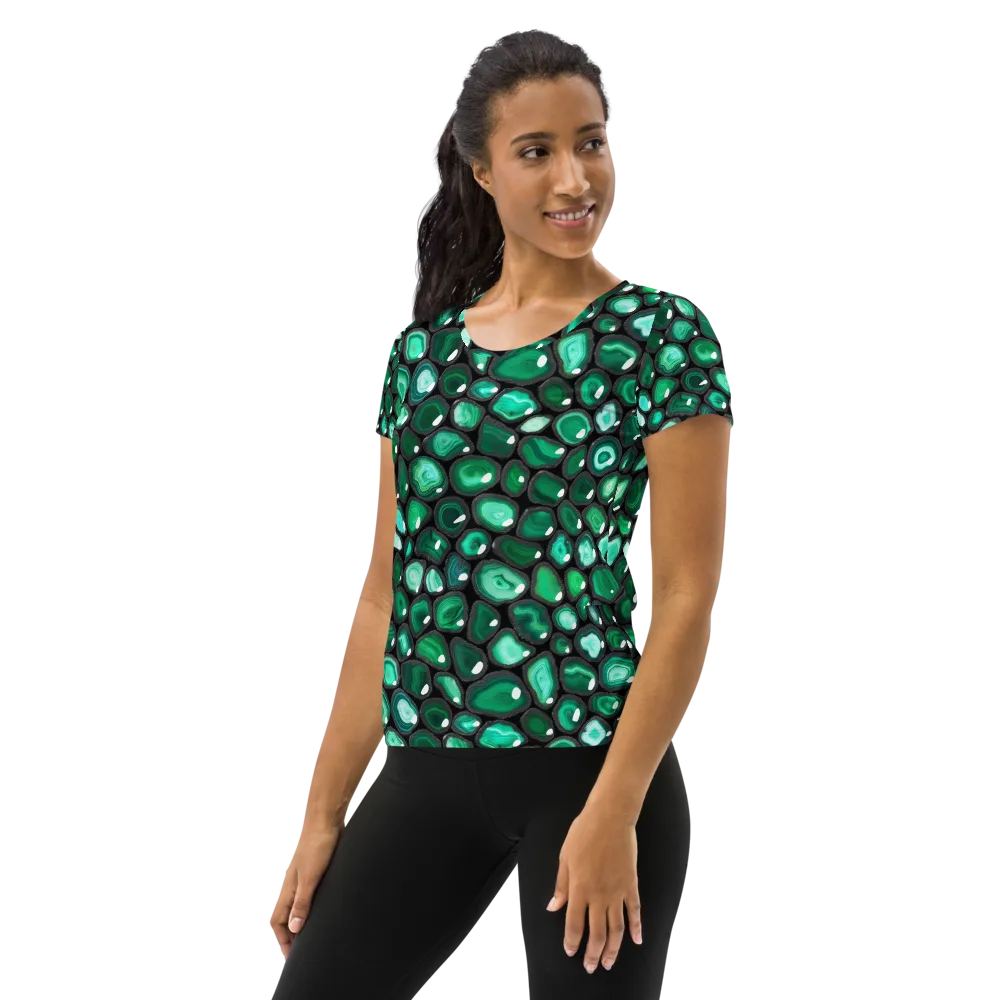 Verdant Veins on Women's Athletic T-Shirt — Left