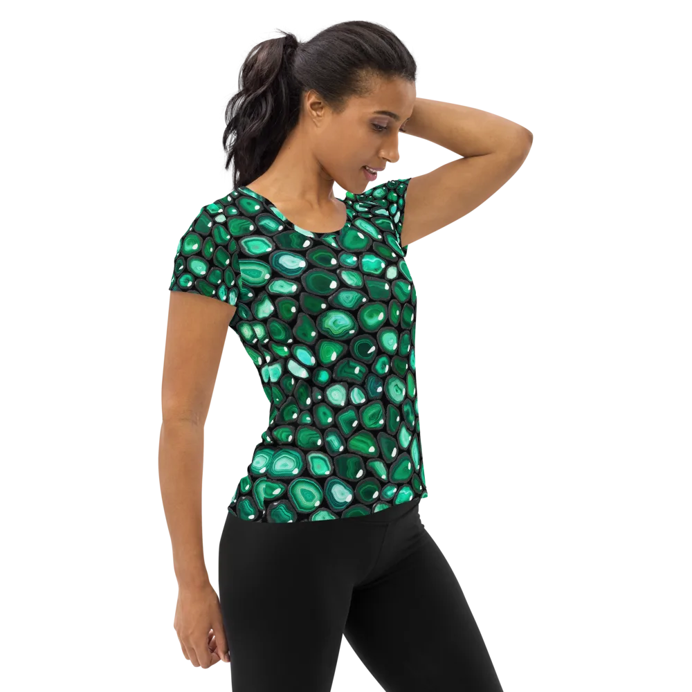 Verdant Veins on Women's Athletic T-Shirt — Right