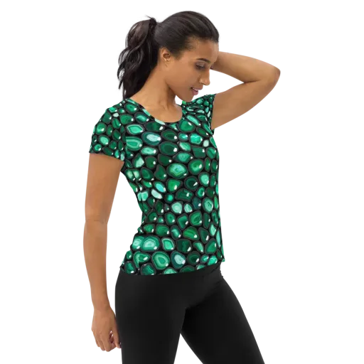 Verdant Veins on a Women's Athletic T-Shirt