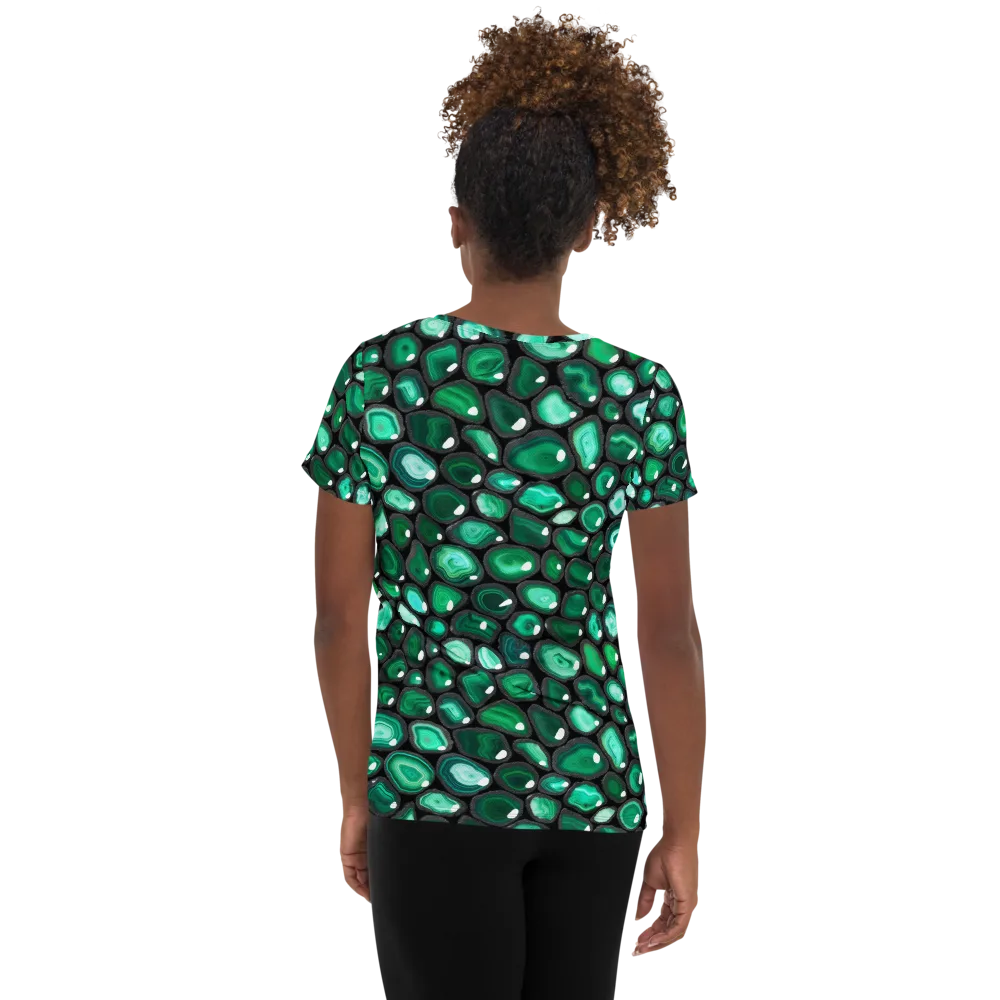 Verdant Veins on Women's Athletic T-Shirt — Back