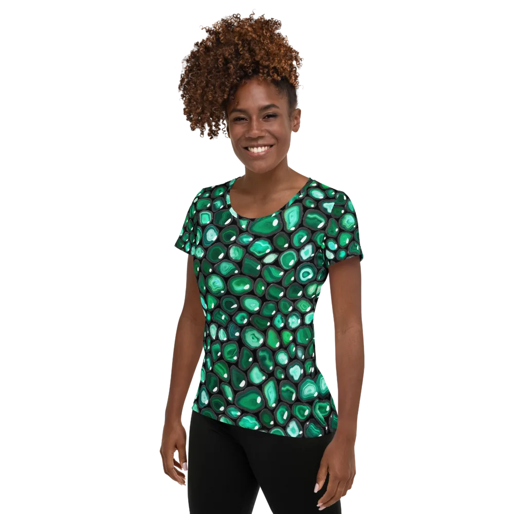 Verdant Veins on Women's Athletic T-Shirt — Left